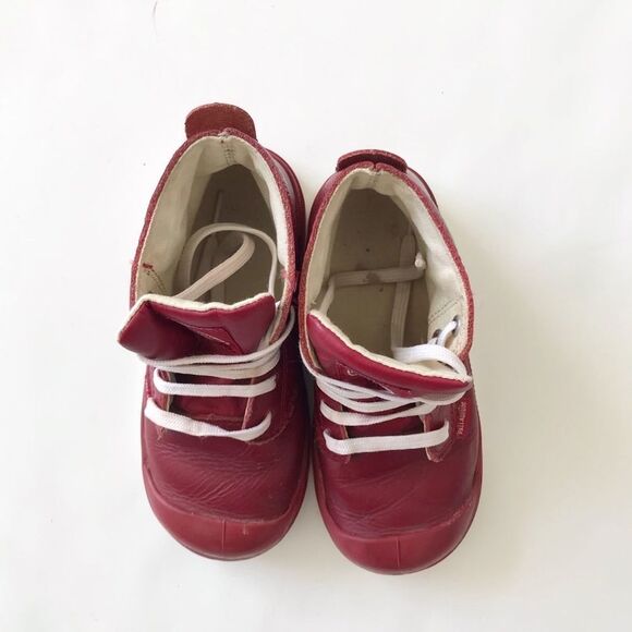 Palladium red leather boots EUC size 9 - Picture 3 of 8